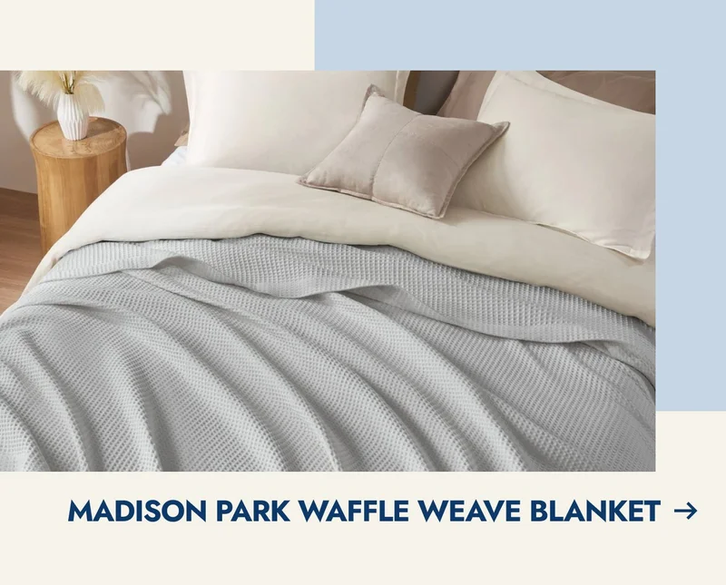 Madison Park Waffle Weave Cotton Blanket
