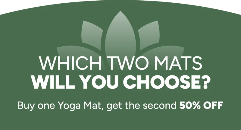 Which two mats will you choose? Buy one Yoga Mat, get the second 50% off