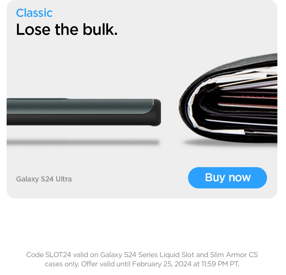 Classic: Lose the bulk. Buy Slim Armor CS for Galaxy S24 Ultra.