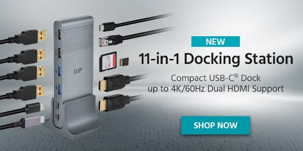 11‑in‑1 Docking Station Compact USB‑C Dock with up to 4K/60Hz Dual HDMI Support