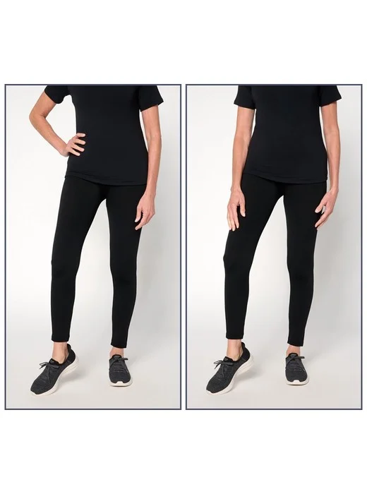 MUK LUKS Set of 2 Fleece Lined Leggings