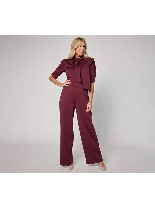 Studio Park x Sandra Bennett Regular Bow Detail Jumpsuit