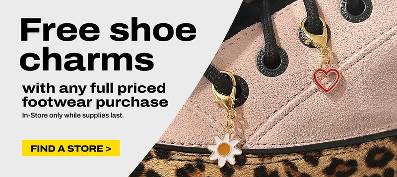 Find a store for free shoe charms with footwear purchase