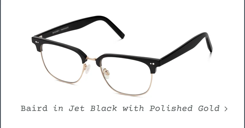 Baird in Jet Black with Polished Gold
