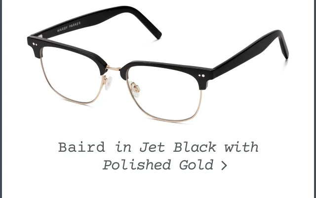 Baird in Jet Black with Polished Gold