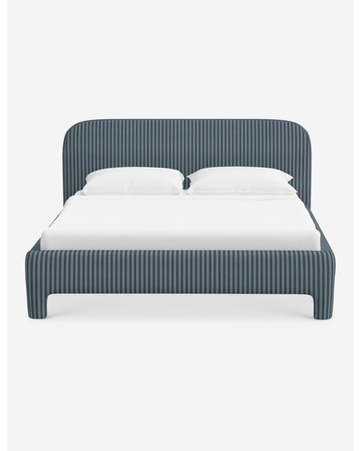Kaisley Platform Bed-Blue Tonal Stripe / Queen