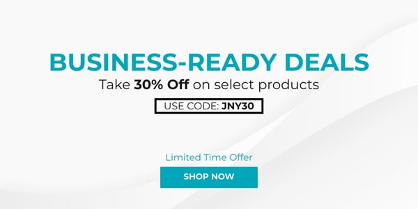 Business-Ready Deals: Take 30% off on select products Use Code: discount code. Shop Now!