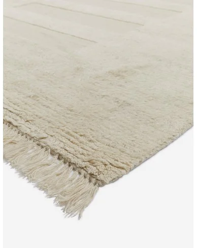 Raita Hand-Knotted Wool Rug Swatch 18" x 18" by Sarah Sherman Samuel Ivory