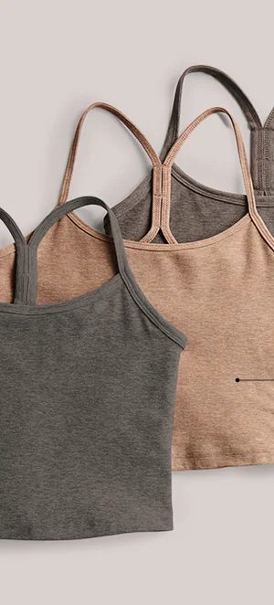 Spacedye Slim Racerback Cropped Tank in Desert Sand Heather