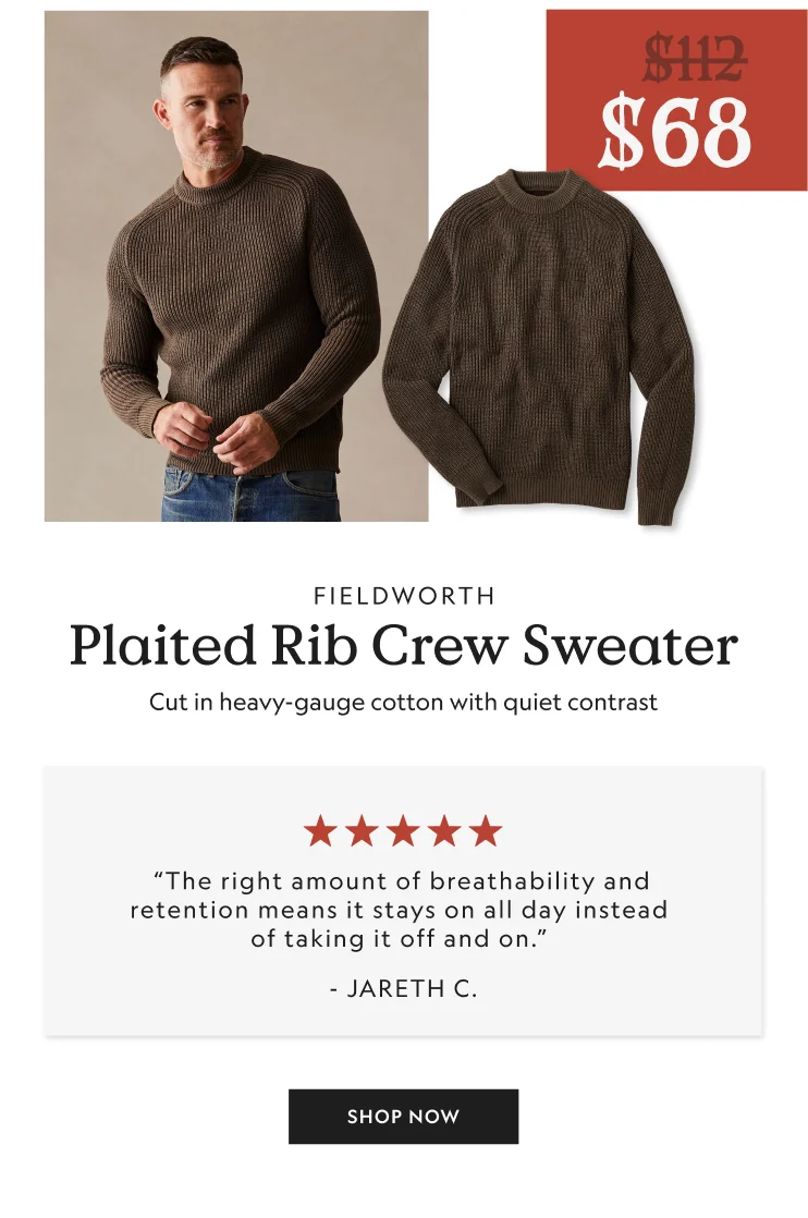 Plaited Rib Crew Sweater