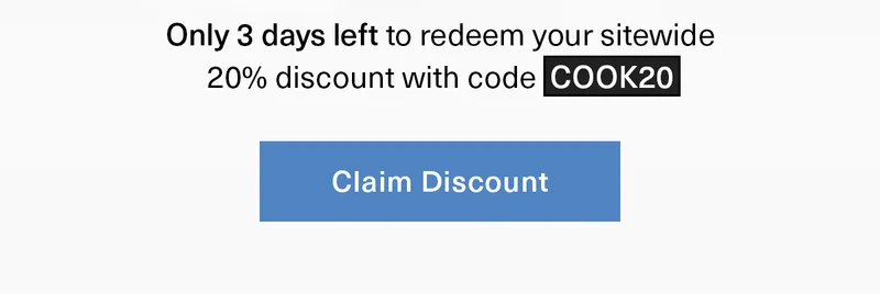 Only 3 days left to redeem your sitewide 20% discount with code discount code