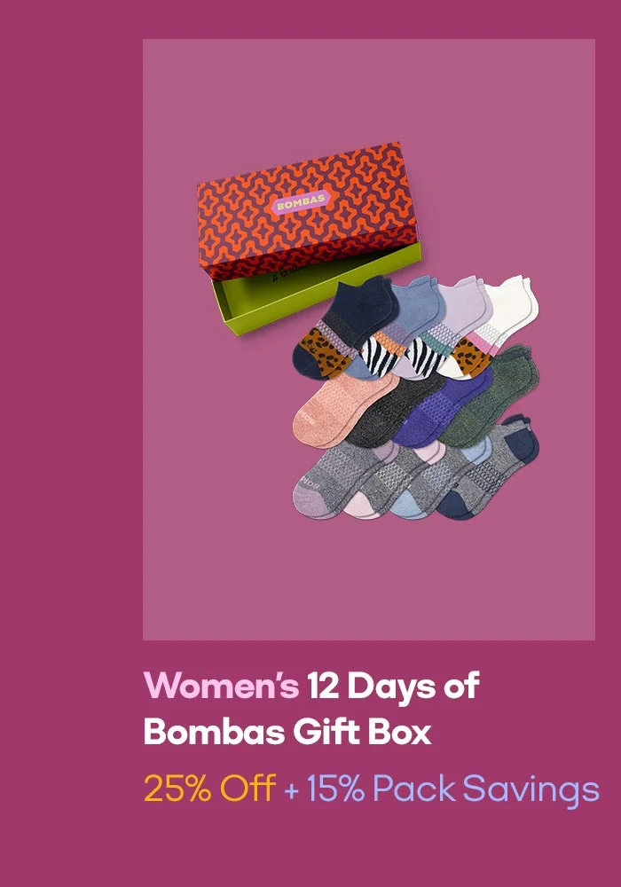 Women's 12 Days of Bombas Gift Box 25% Off + 15% Pack Savings