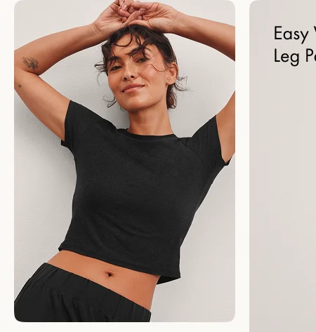 Featherweight Cropped Tee in Darkest Night