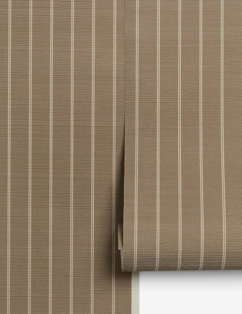Image of Carnegie Stripe Grasscloth Wallpaper