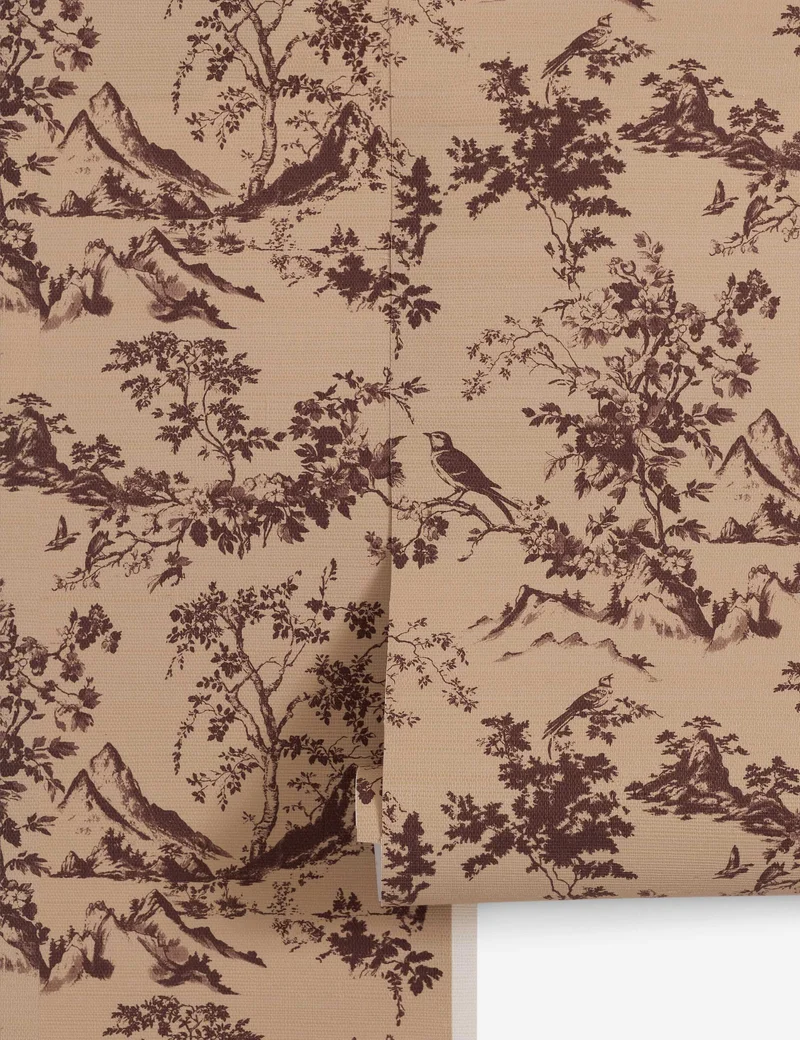 Image of Dors Grasscloth Wallpaper by Jake Arnold, Bordeaux