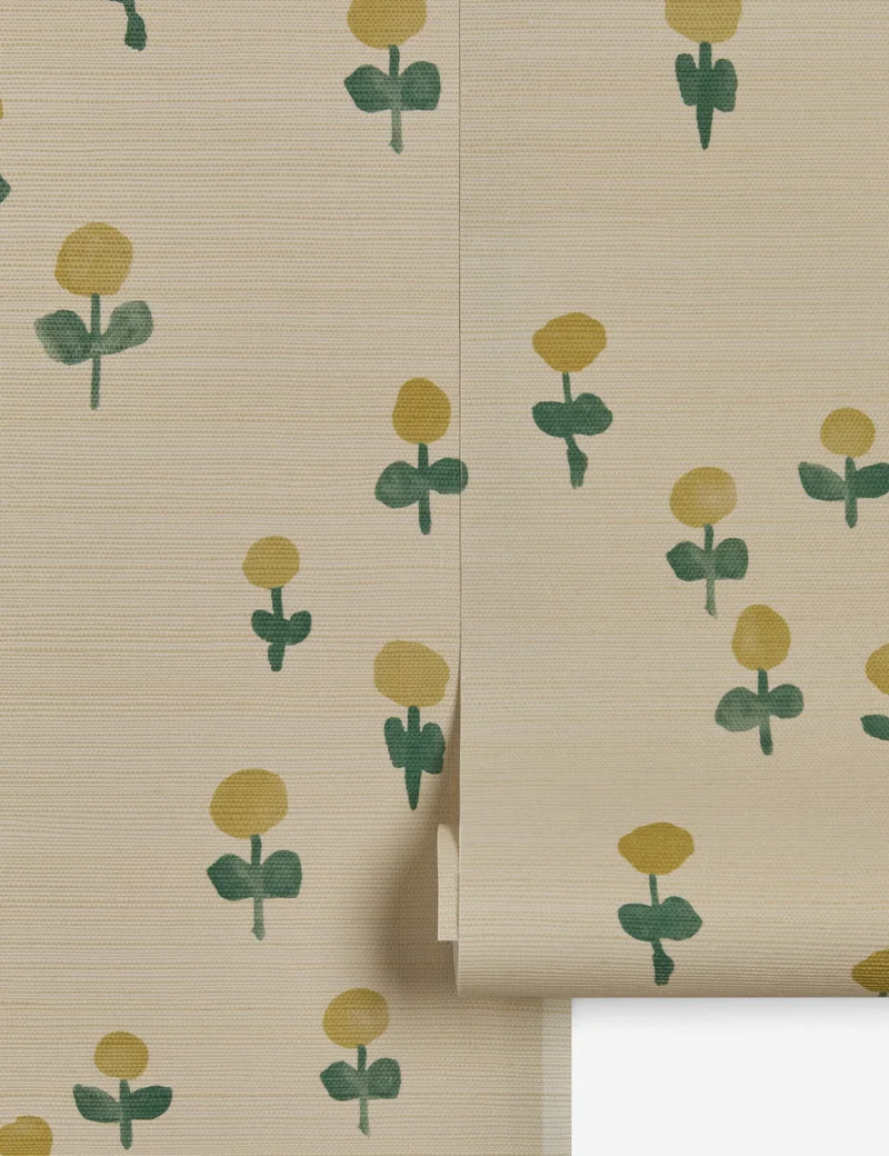 Image of Voi Grasscloth Wallpaper by Sarah Sherman Samuel, Yellow