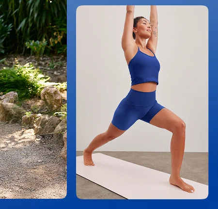 Spacedye Slim Racerback Cropped Tank in Electric Royal Heather
