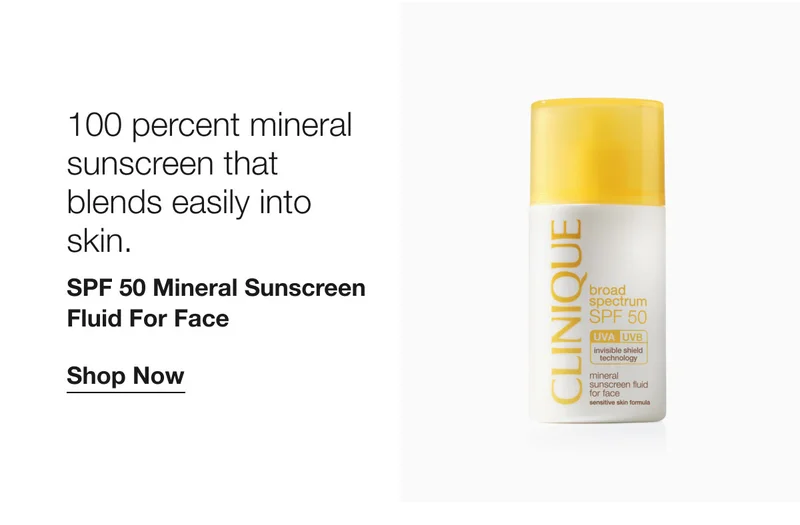 100 percent mineral sunscreen that blends easily into skin. | SPF 50 Mineral Sunscreen Fluid For Face | Shop Now