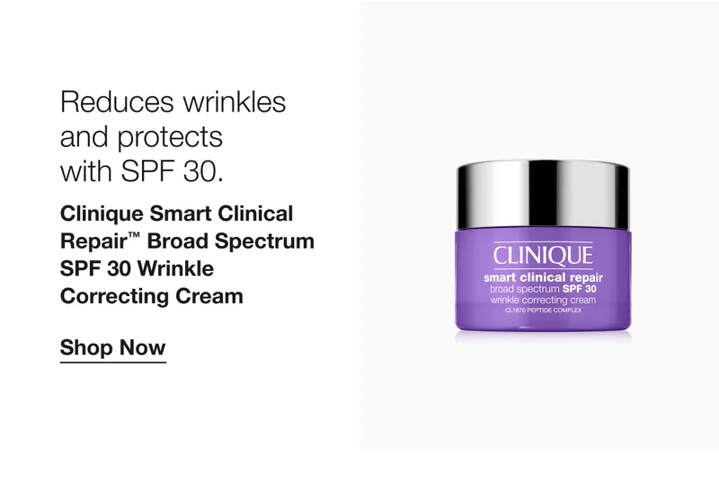 Reduces wrinkles and protects with SPF 30. | Clinique Smart Clinical Repair™ Broad Spectrum SPF 30 Wrinkle Correcting Cream | Shop Now
