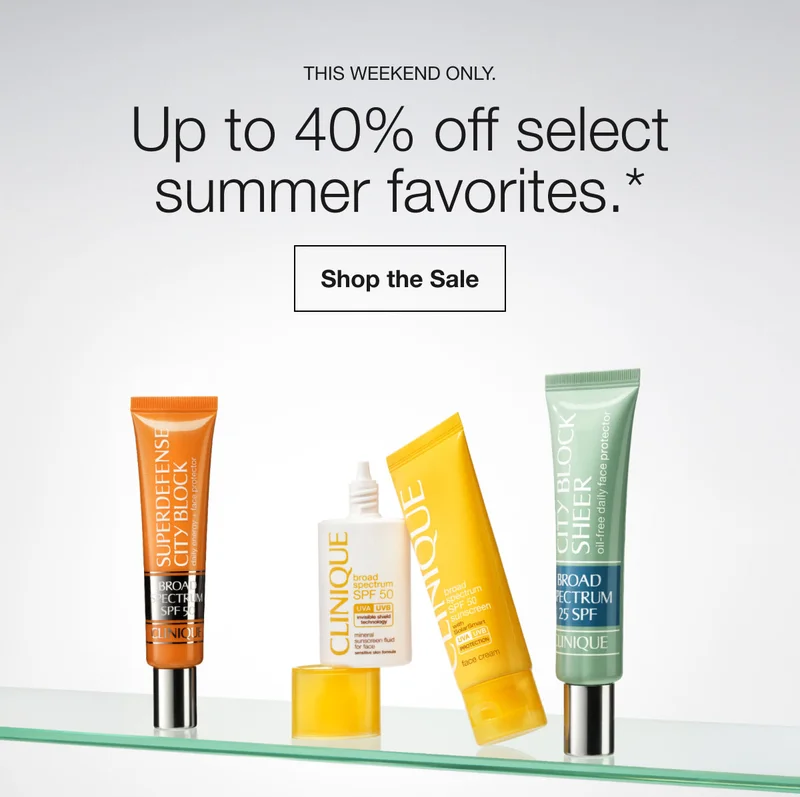This weekend only. | Up to 40% off select summer favorites.* | Shop the Sale