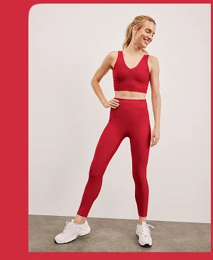 Spacedye Good Day Long Line Bra in Holly Red Heather