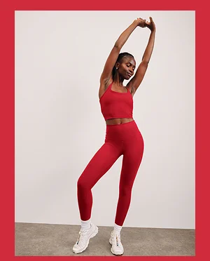 Spacedye Caught In The Midi High Waisted Legging in Holly Red Heather