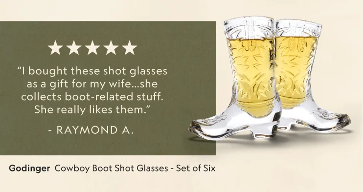 Cowboy Boot Shot Glasses - Set of Six