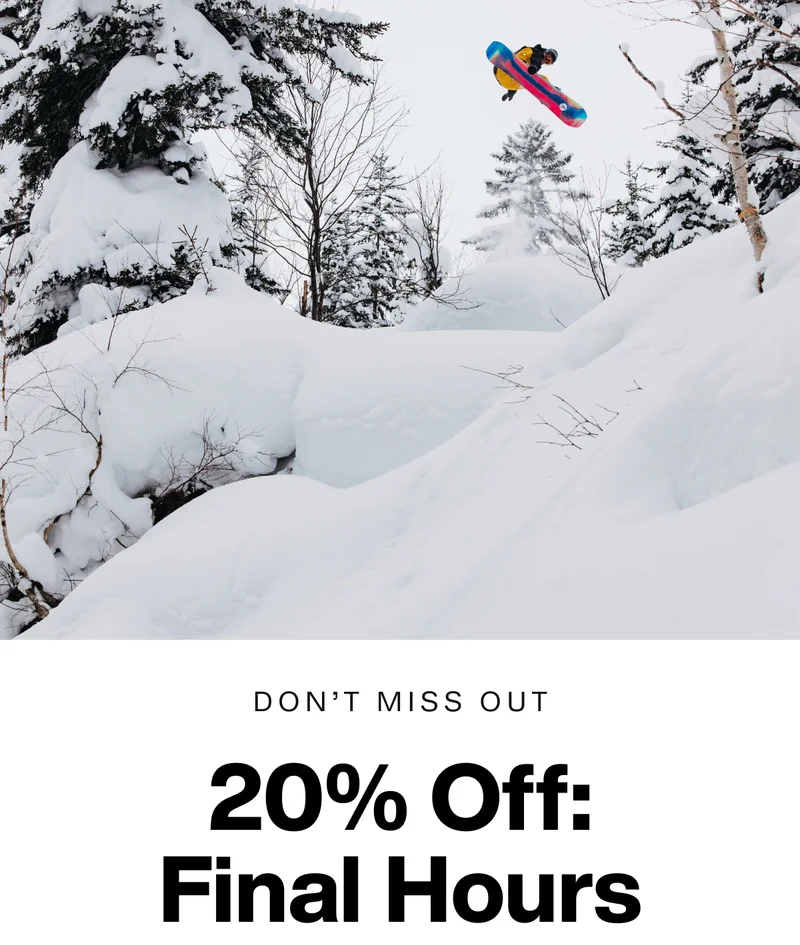 20% Off Boards, Boots, Bindings, Outerwear, & More Now Through 2/19