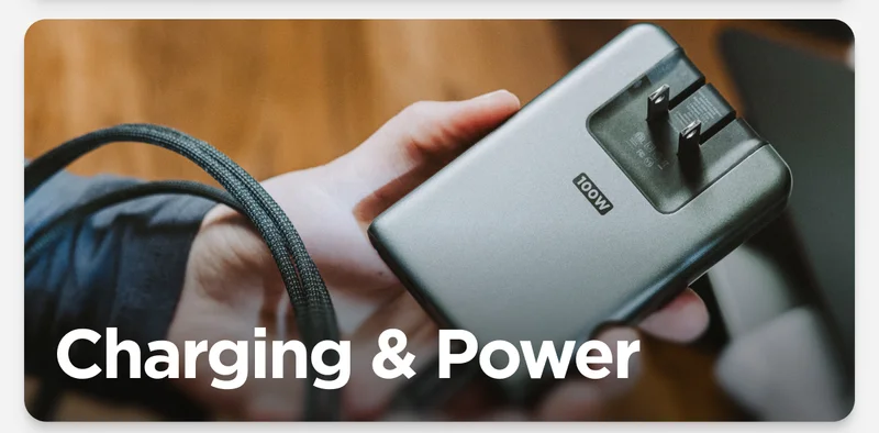 Charging and Power, featuring 100W Slim Power Adapter.