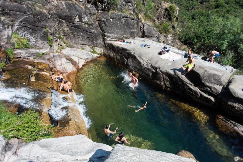 Waterfall and natural pool, Portugal
