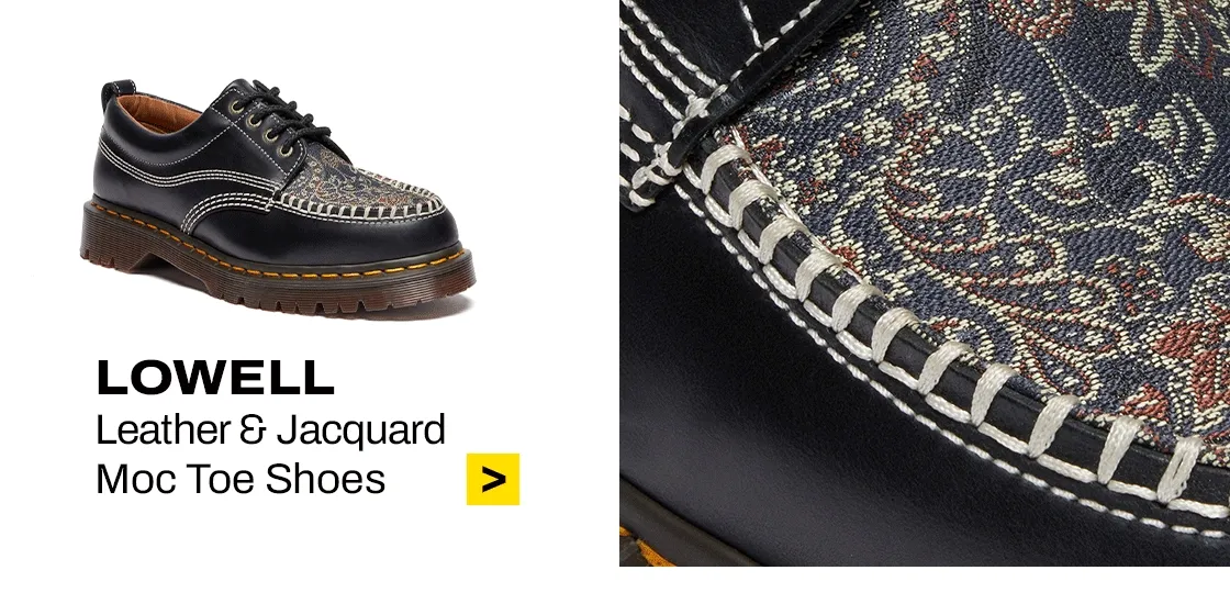 LOWELL LEATHER & JACQUARD MOC TOE SHOES
