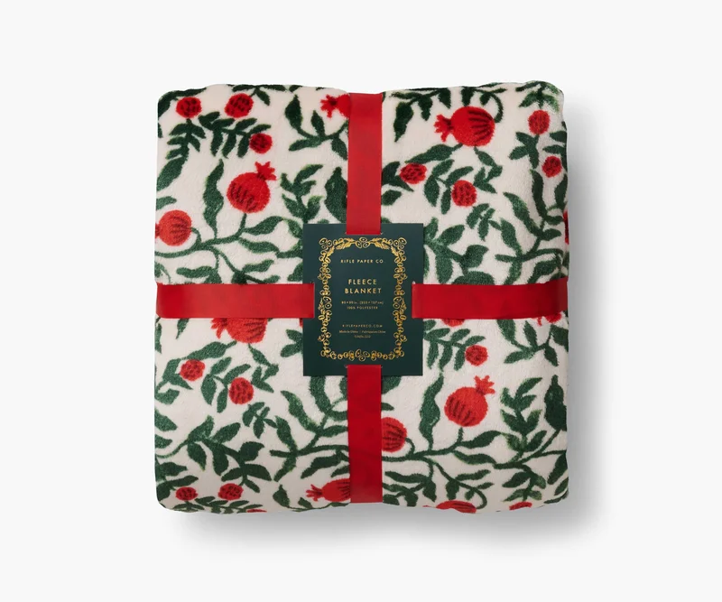 Image of Fleece Blanket - Christmastide Pomegranate
