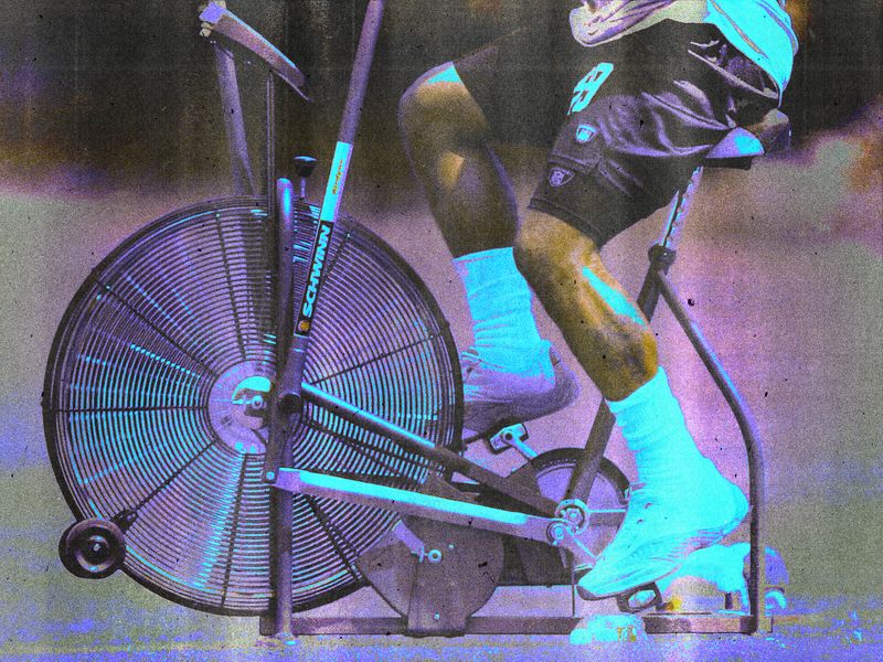 Image may contain: low impact cardio, Machine, Wheel, Adult, Person, Working Out, Fitness, Gym, and Sport