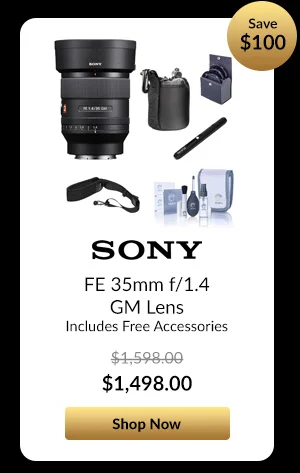 Sony FE 35mm f/1.4 GM Lens  Includes Free Accessories