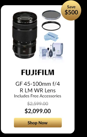 Fujifilm GF 45-100mm f/4 R LM WR Lens  Includes Free Accessories