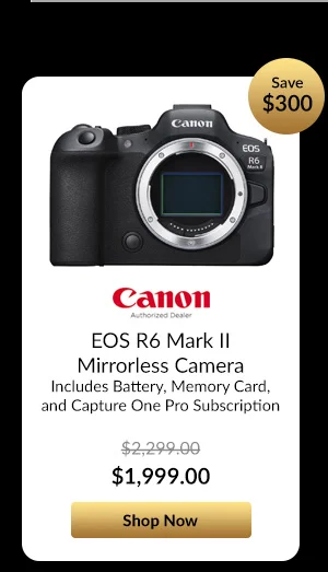 Canon EOS R6 Mark II Mirrorless Camera  Includes Battery, Memory Card, and Capture One Pro Subscription