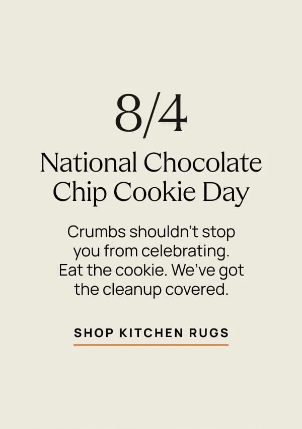 8/4 National Chocolate Chip Cookie Day | Shop Kitchen Rugs