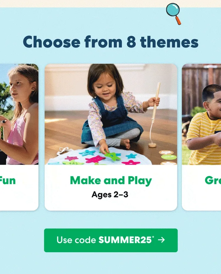 How it works | Choose from 8 themes based on your child's age and interest.