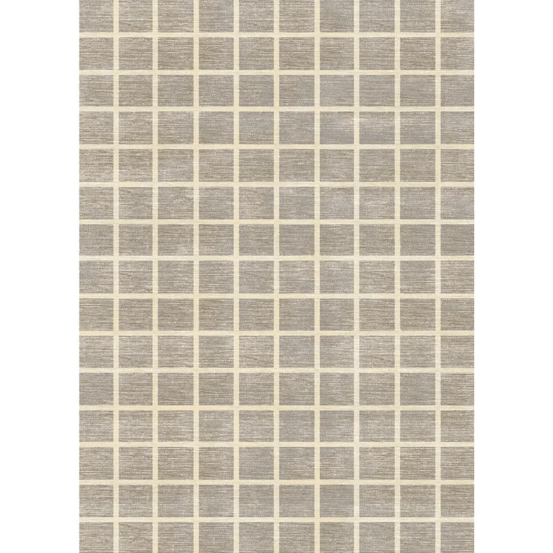 Image of Caper Natural Beige Checkered Rug