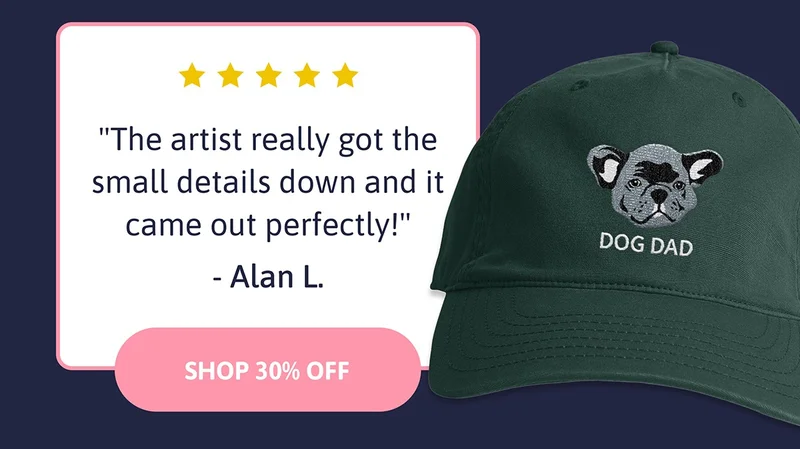 "The artist really got the small details down and it came out perfectly!" Alan L.