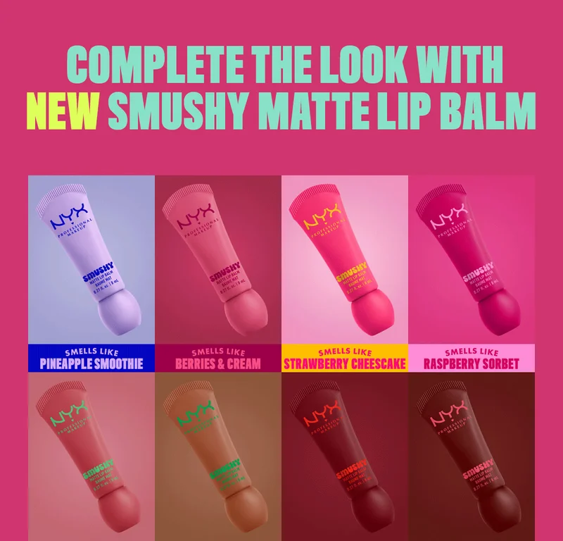 Complete the look with new smushy matte lip balm