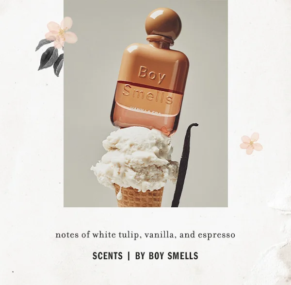 notes of white tulip, vanilla, and espresso, scents by boy smells