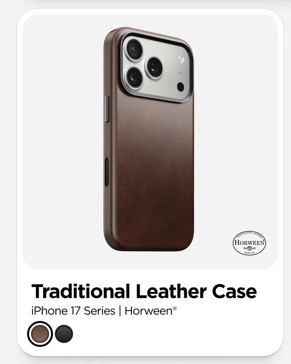 Rustic Brown Traditional Leather Case for iPhone 17 Sereis.