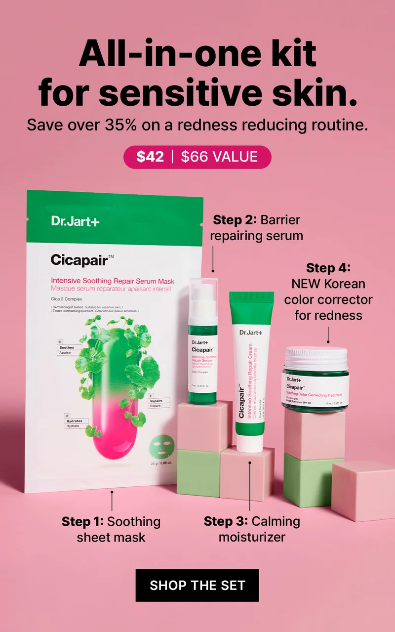Calling all sensitive skin types. Get 3 free Cicapair full sizes with orders $65+. Calling all sensitive skin types. Get 3 free Cicapair full sizes with orders $65+.