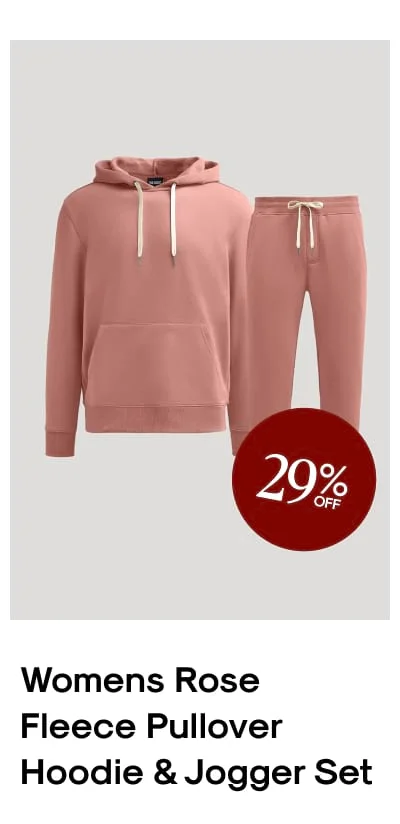 Rose Fleece Pullover Hoodie & Jogger Set Set