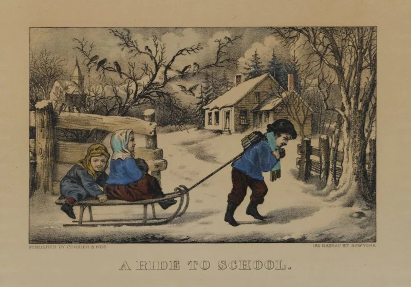 Currier & Ives, A Ride to School