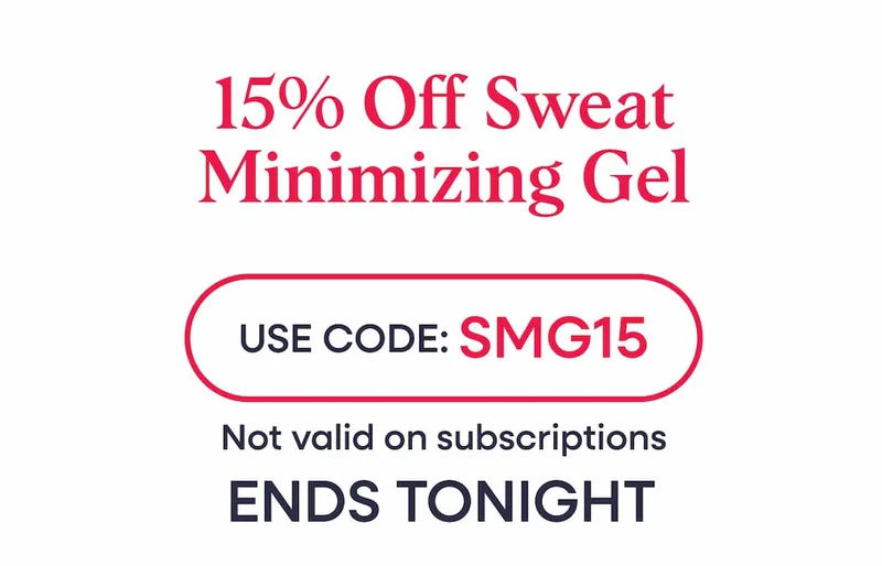 15% Off Sweat Minimizing Gel