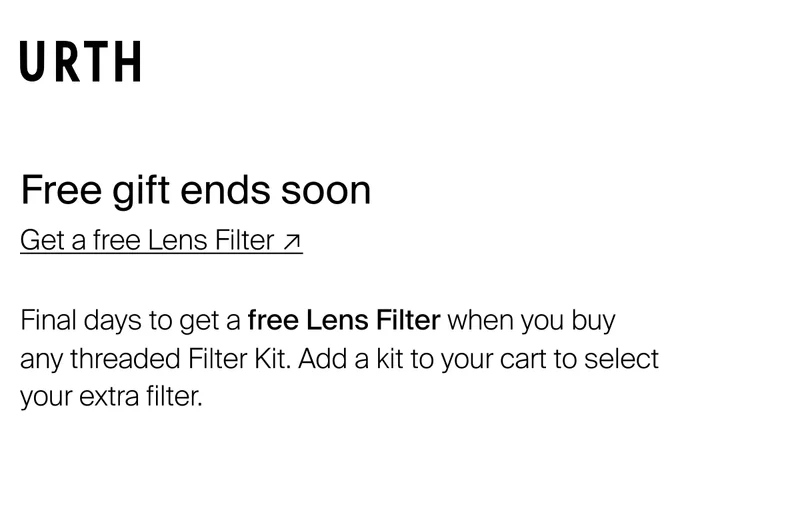 Free gift ends soon