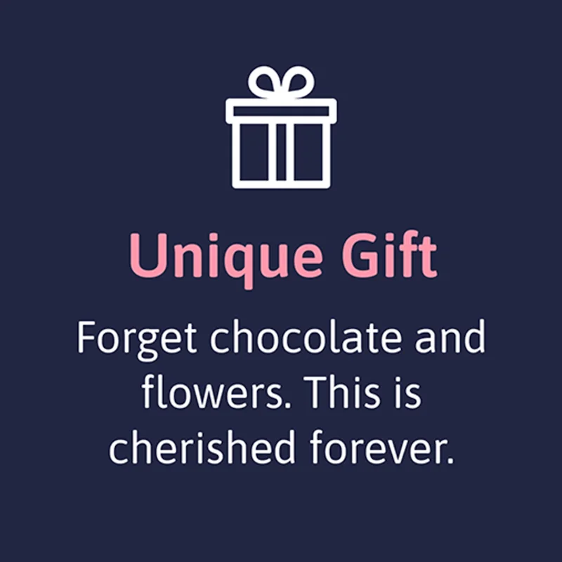 Unique Gift - Forget chocolate and flowers, this is cherished forever.