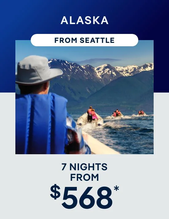 Alaska From Seattle – 7 Nights – Click to View Cruises & Book Now